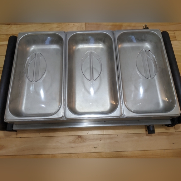 BELLA CUCINA ALL OCCASION TRIPLE BUFFET SERVER & WARMER - Picture 1 of 6